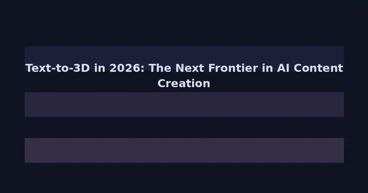 Text-to-3D in 2026: The Next Frontier in AI Content Creation Is Already Here