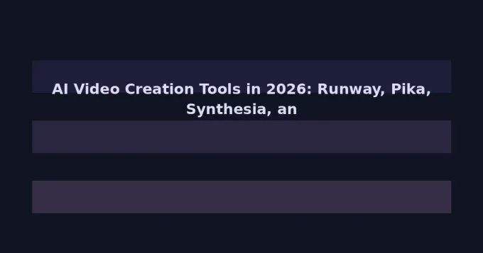 AI Video Creation Tools in 2026: Runway, Pika, Synthesia, and the Democratization of Video Production