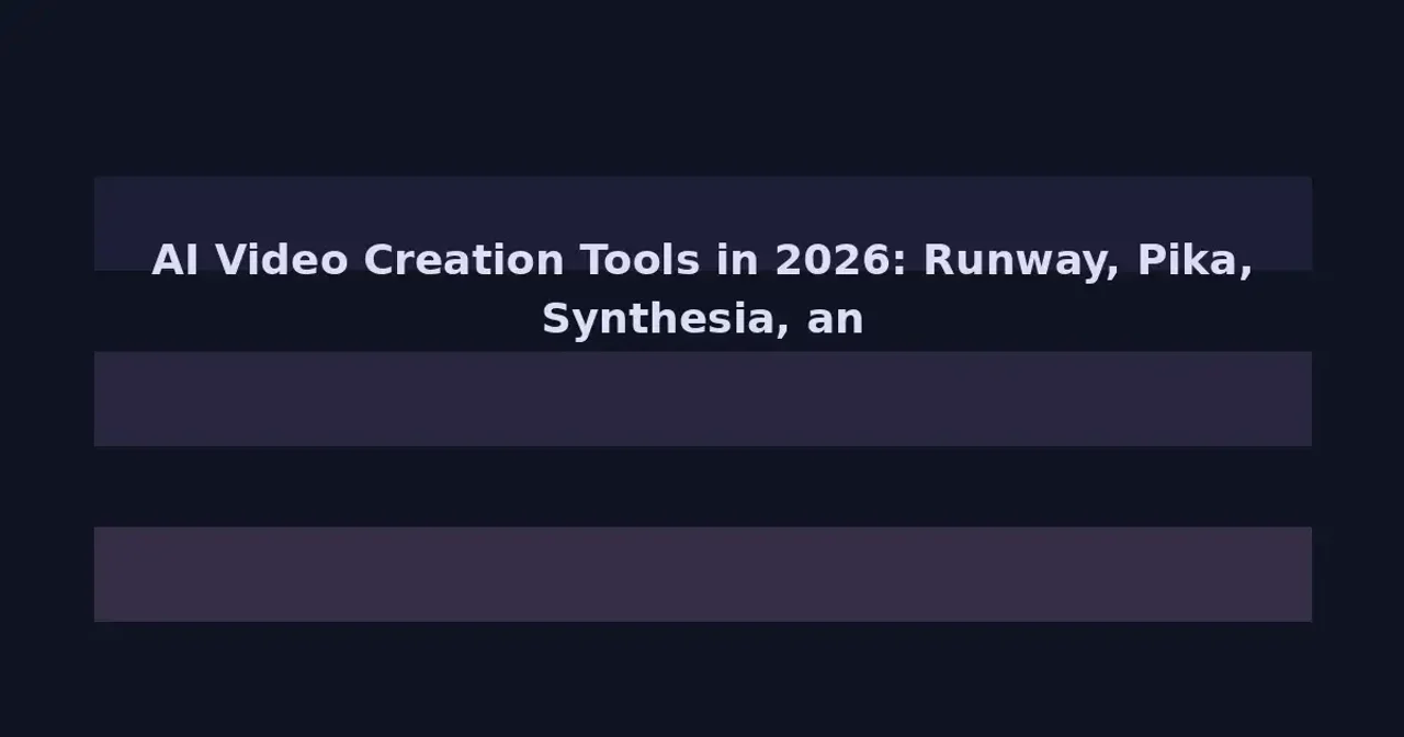 AI Video Creation Tools in 2026: Runway, Pika, Synthesia, and the Democratization of Video Production